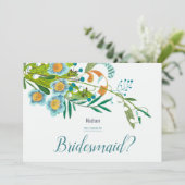 Boho Moderne Blumenlilie von Valley Bridesmaid Einladung (Stehend Vorderseite)