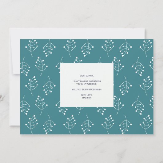 Boho Moderne Blumenlilie von Valley Bridesmaid Einladung (Rückseite)