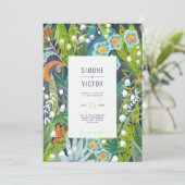 Boho Moderne Blütenlilie von Valley Wedding Einladung (Stehend Vorderseite)