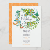 Boho Moderne Blütenlilie von Valley Wedding Einladung (Vorne/Hinten)