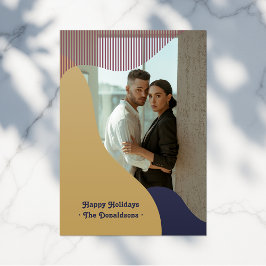 Boho Moderne Bögen Geometrie Minimalistischer Urla Feiertagskarte