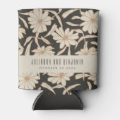 Boho Moderne botanische Black Ivory Custom Wedding Dosenkühler (Vorderseite)