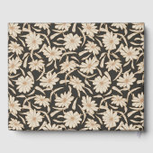 Boho Moderne botanische Black Ivory Custom Wedding Gästebuch (Rückseite)