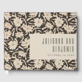Boho Moderne botanische Black Ivory Custom Wedding Gästebuch (Vorderseite)