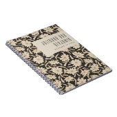 Boho Moderne botanische Black Ivory Custom Wedding Notizblock (Rechte Seite)
