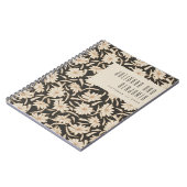 Boho Moderne botanische Black Ivory Custom Wedding Notizblock (Linke Seite)