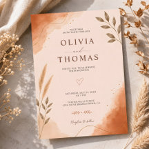 Boho Moderne Botanische Elegante Terrakotta-Hochze