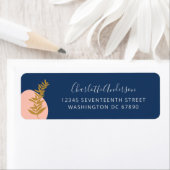 Boho Moderne botanische Kunst Blaue Rücksendeadres (Insitu)