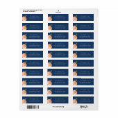 Boho Moderne botanische Kunst Blaue Rücksendeadres (Vorne)