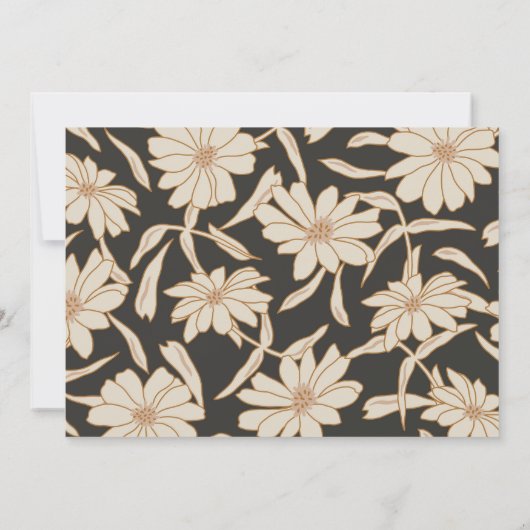 Boho Moderne Botanische Schwarze Brautpaarung Dankeskarte (Rückseite)