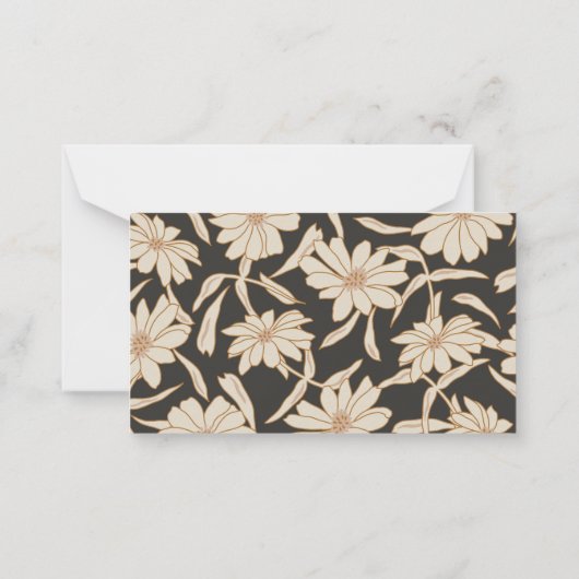 Boho Moderne botanische schwarze Geschenkverpackun Mitteilungskarte (Rückseite)