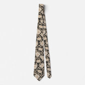 Boho Moderne Botanische Schwarze Herren Hochzeit Krawatte (Vorderseite)