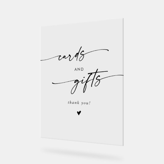 Boho Moderne Clear Acrylic Wedding Cards und Gesch Acrylschild (Winkel)