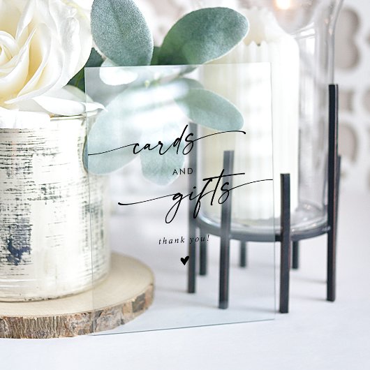 Boho Moderne Clear Acrylic Wedding Cards und Gesch Acrylschild