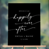 Boho Moderne glücklich weiße Schwarze Hochzeit Wil Acrylschild (Neutral)