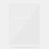 Boho Moderne glückliche White Clear Wedding Willko Acrylschild (Vorderseite)