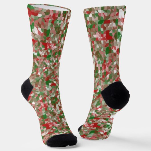 Boho Moderne Groovy Weihnachten Geometrisches Must Socken (Gewinkelt)