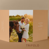 Boho Moderne Hochzeit Foto UAWG Details QR-Code Dreifach Gefaltete Einladung