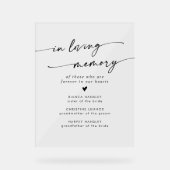 Boho Moderne klare akryllische Hochzeit in der lie Acrylschild (Vorderseite)