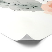 Boho Moderne Kunst - Weiche Blüte Blumenskizze Poster (Ecke)