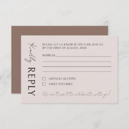 Boho Moderne Minimalistische Hochzeit RSVP Karte