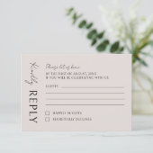 Boho Moderne Minimalistische Hochzeit RSVP Karte (Stehend Vorderseite)