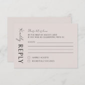 Boho Moderne Minimalistische Hochzeit RSVP Karte (Vorne/Hinten)