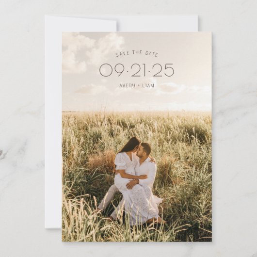 Boho Moderne Minimalistische, rustikale, neutrale Save The Date (Vorderseite)
