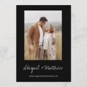 Boho Moderne Minimalistische Schwarz-Weiß-Hochzeit Einladung (Rückseite)