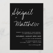 Boho Moderne Minimalistische Schwarz-Weiß-Hochzeit Einladung (Vorderseite)