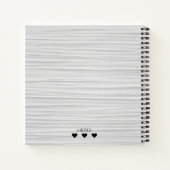 Boho Moderne Monogramm weiße Textur Lieblingsrezep Notizblock (Rückseite)