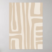 Boho Moderne Mute Beige neutrale Abstrakte Kunst Poster (Vorne)