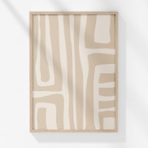 Boho Moderne Mute Beige neutrale Abstrakte Kunst