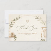 Boho Moderne Nesting-Party Dankeskarte (Vorderseite)