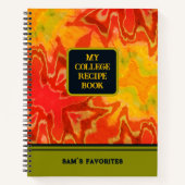 Boho Moderne Orange Favorite Uni Rezept Notizblock (Vorderseite)