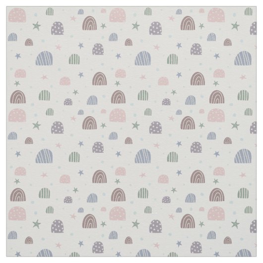 Boho moderne pastellfarbene Regenbogenstars Stoff (Muster)