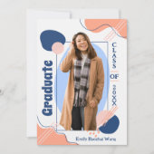 Boho Moderne Retro Foto Abschluss Einladung (Vorderseite)