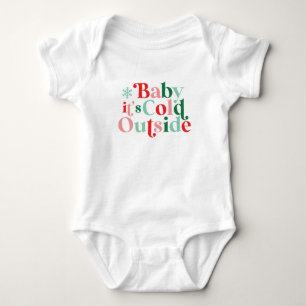 Boho Moderne Schrift Baby, es ist kalt draußen Wei Baby Strampler