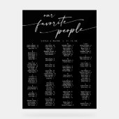 Boho Moderne Schwarz-Akryllische Hochzeitsstift Acrylschild (Vorderseite)