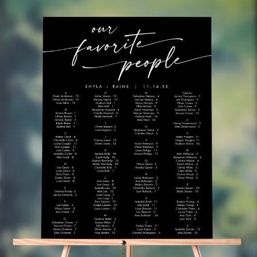 Boho Moderne Schwarz-Akryllische Hochzeitsstift Acrylschild (Neutral)