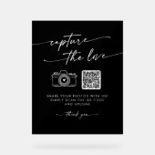 Boho Moderne Schwarze Capture the Liebe Wedding Acrylschild (Vorderseite)