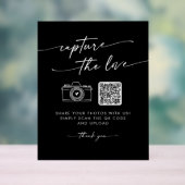 Boho Moderne Schwarze Capture the Liebe Wedding Acrylschild (Neutral)