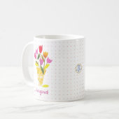 Boho Moderne Tulips Illustrierter Frühlingsfest Kaffeetasse (Vorderseite Links)
