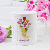 Boho Moderne Tulips Illustrierter Frühlingsfest Kaffeetasse