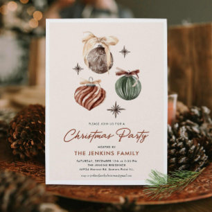 Boho Moderne Weihnachts-Party Einladung