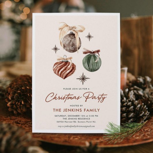 Boho Moderne Weihnachts-Party Einladung