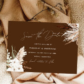 Boho Moderne Weiße Blumenhochzeit Save The Date