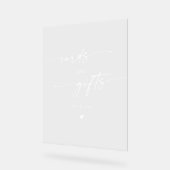 Boho Moderne White Clear Wedding Cards und Geschen Acrylschild (Winkel)