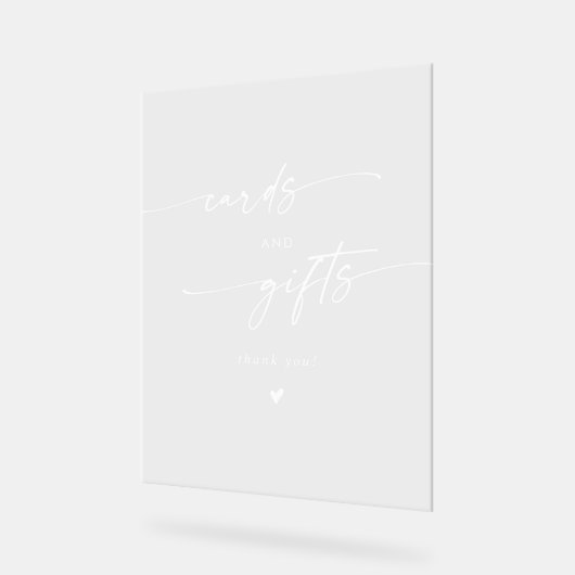 Boho Moderne White Clear Wedding Cards und Geschen Acrylschild (Winkel)