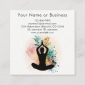 Boho Moderne Yoga Frucht des Lebens Heilige Geomet Quadratische Visitenkarte (Rückseite)